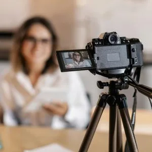 Camarógrafo profesional filmando con cámara de cine para evento social y corporativo en Zona Norte