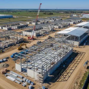 Inspección con drone de naves industriales en construcción y estructuras metálicas en Buenos Aires