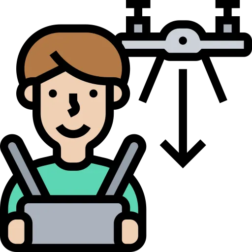 Icono de certificación ANAC garantizando piloto de drone profesional y vuelo seguro