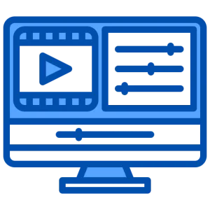 Icono de edición de video profesional y postproducción en el servicio